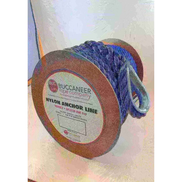 Buccaneer Rope 3/8 x 100 Twisted Nylon Anchor Line, Blue 2021001 Zoro